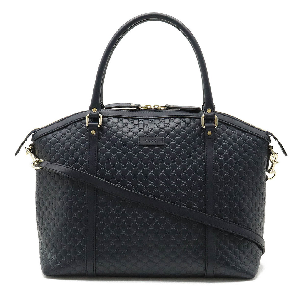 Gucci Microguccissima Handbag Crossbody Bag Leather Navy Blue